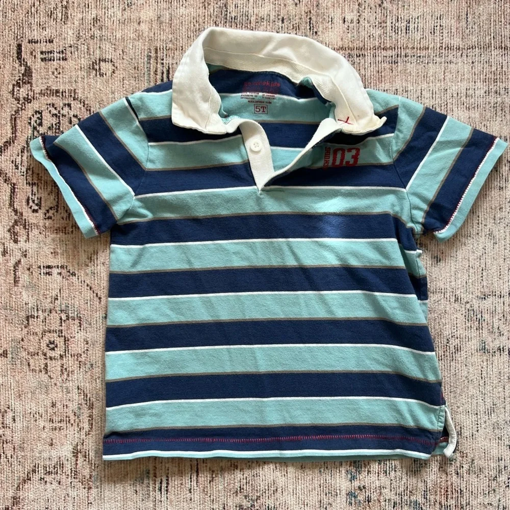 OshKosh B'gosh Blue and White Striped Polo